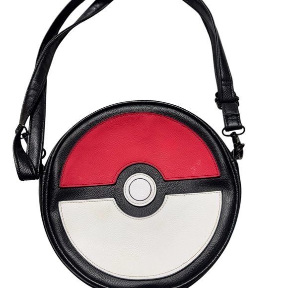 Pokemon Loungefly Crossbody Pokeball Purse Faux Leather Vinyl Poly Bag Rare - Picture 1 of 5